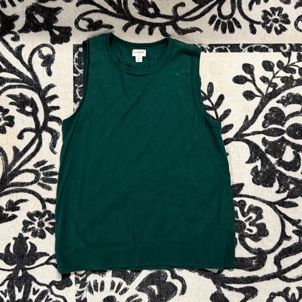 J. Crew Dark Green Sleeveless Top